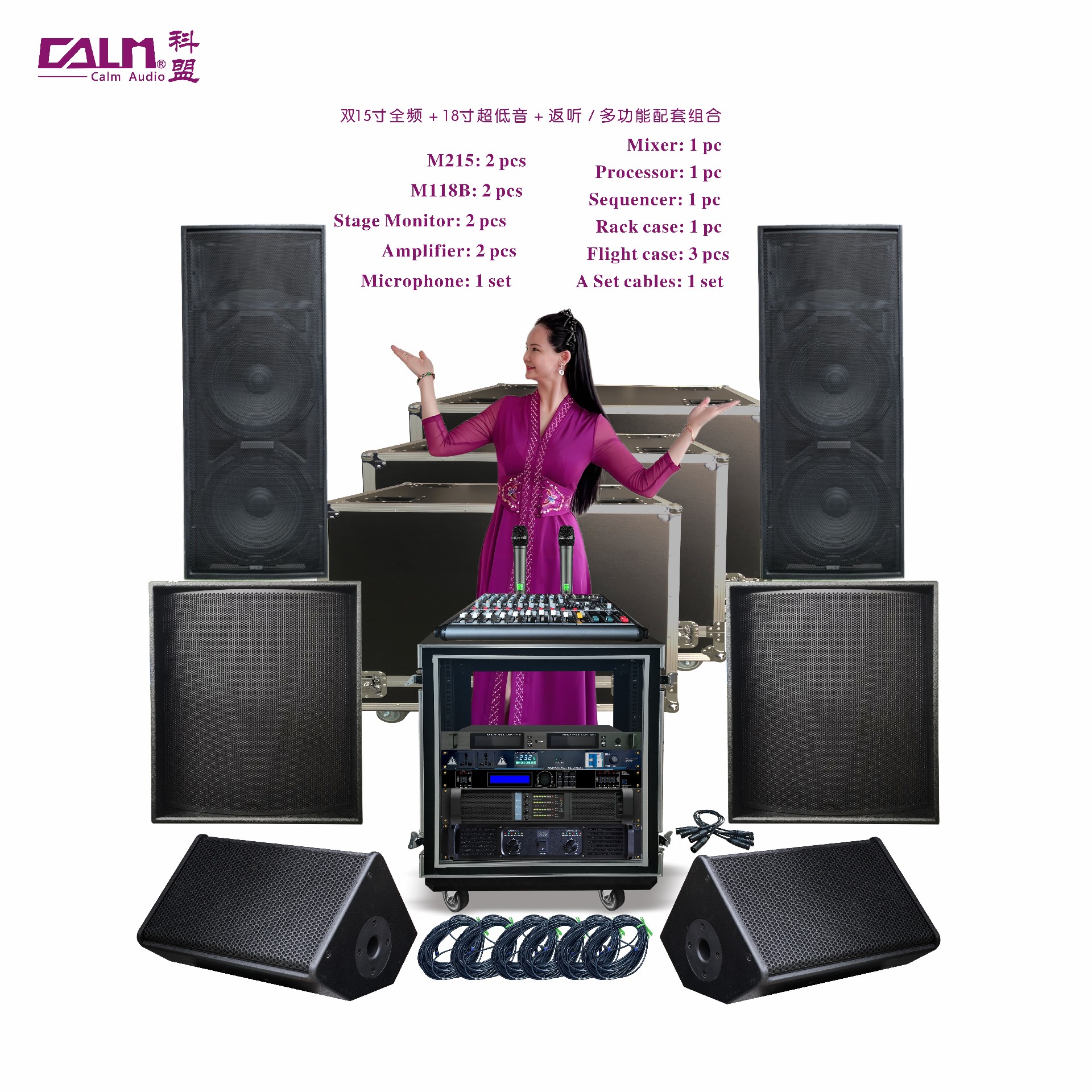 雙15寸全頻+18寸超低+返聽(tīng) 配套組合